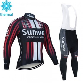 Set Fietsshirt Lange Mouw + Lange Koersbroek 2020 Team Sunweb N003 Winter Thermal Fleece